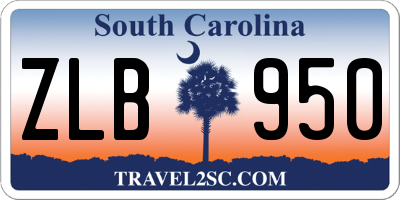 SC license plate ZLB950