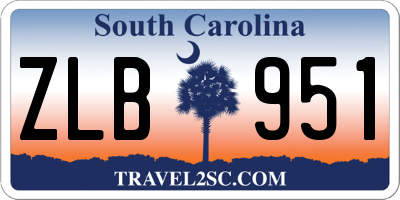 SC license plate ZLB951