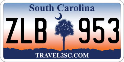 SC license plate ZLB953