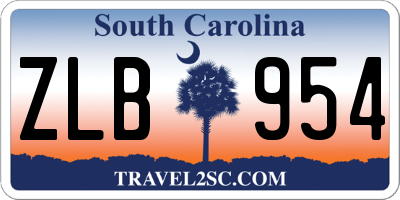 SC license plate ZLB954
