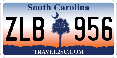 SC license plate ZLB956