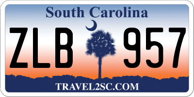 SC license plate ZLB957