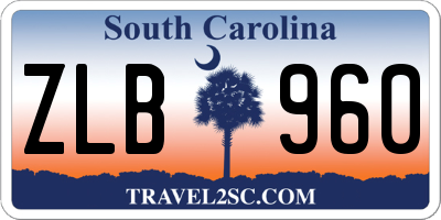 SC license plate ZLB960