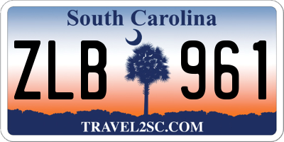SC license plate ZLB961