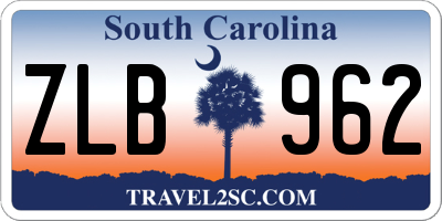 SC license plate ZLB962