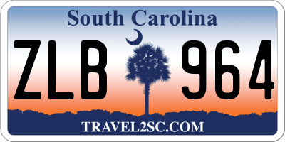 SC license plate ZLB964