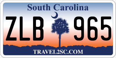 SC license plate ZLB965