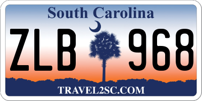 SC license plate ZLB968