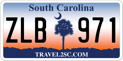 SC license plate ZLB971