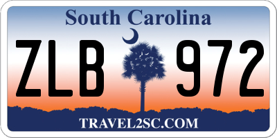 SC license plate ZLB972