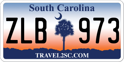 SC license plate ZLB973