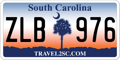 SC license plate ZLB976