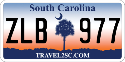SC license plate ZLB977