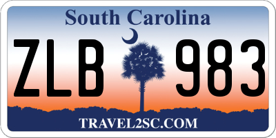SC license plate ZLB983