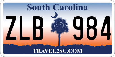 SC license plate ZLB984
