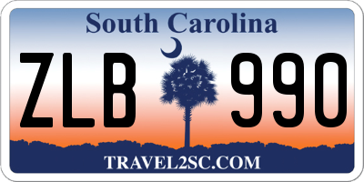 SC license plate ZLB990