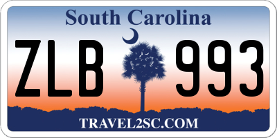 SC license plate ZLB993