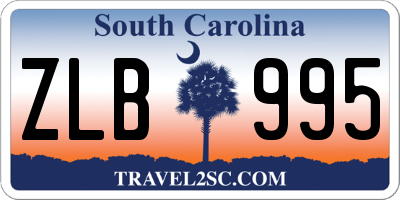 SC license plate ZLB995