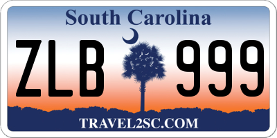 SC license plate ZLB999