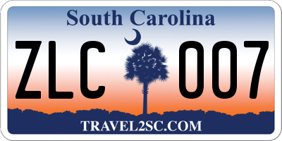 SC license plate ZLC007
