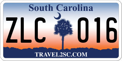 SC license plate ZLC016
