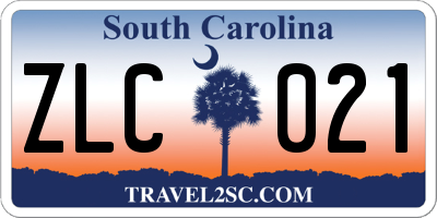 SC license plate ZLC021