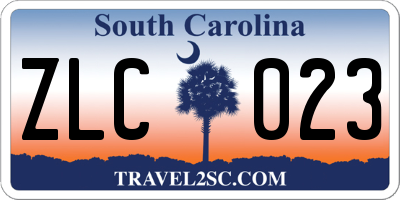 SC license plate ZLC023