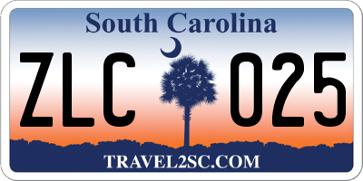 SC license plate ZLC025