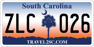 SC license plate ZLC026