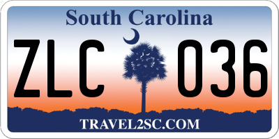 SC license plate ZLC036