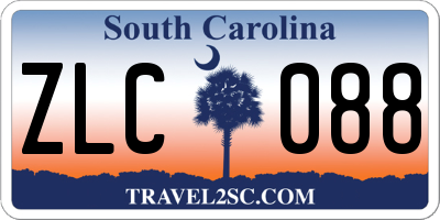 SC license plate ZLC088