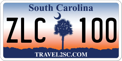 SC license plate ZLC100