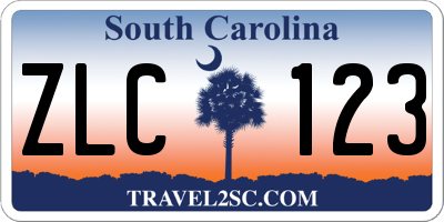 SC license plate ZLC123