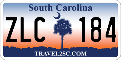 SC license plate ZLC184