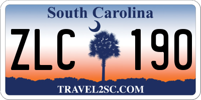 SC license plate ZLC190