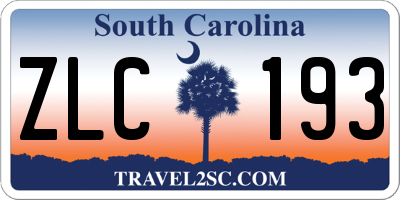 SC license plate ZLC193