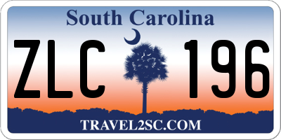 SC license plate ZLC196