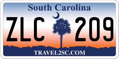 SC license plate ZLC209