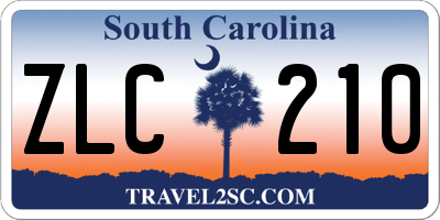 SC license plate ZLC210