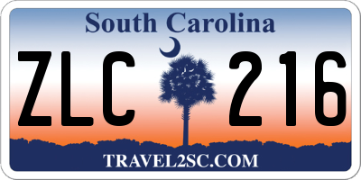 SC license plate ZLC216