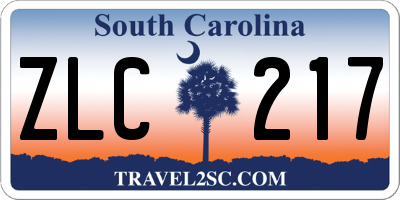 SC license plate ZLC217