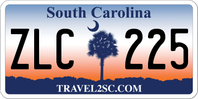 SC license plate ZLC225