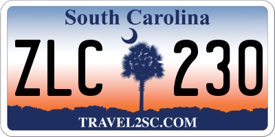 SC license plate ZLC230