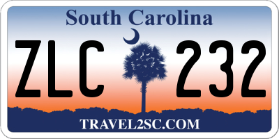 SC license plate ZLC232