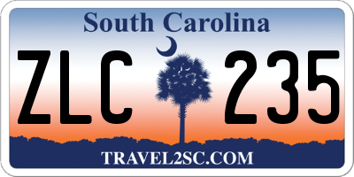 SC license plate ZLC235