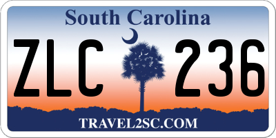 SC license plate ZLC236