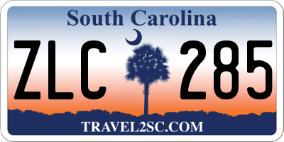 SC license plate ZLC285