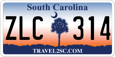 SC license plate ZLC314