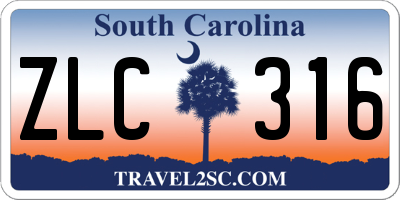 SC license plate ZLC316