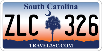 SC license plate ZLC326